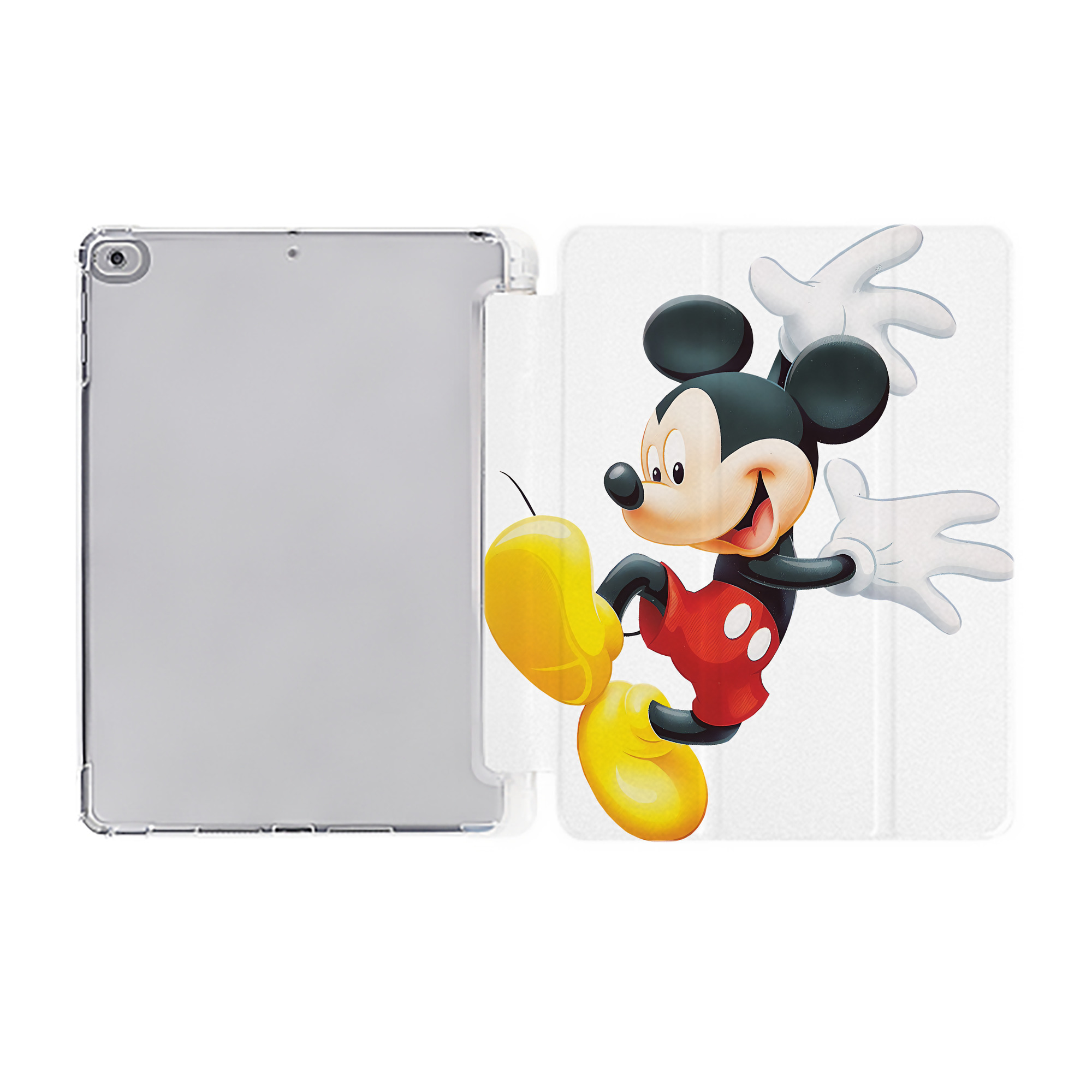 ミッキーマウス Mickey Mouse IPad ケース ペン収納付き 三つ折りスタンド PUレザー×シリコン 対応機種9.5/10.5/10.9インチ